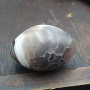 Rare antique natural gray agate stone bead from india #gry-2
