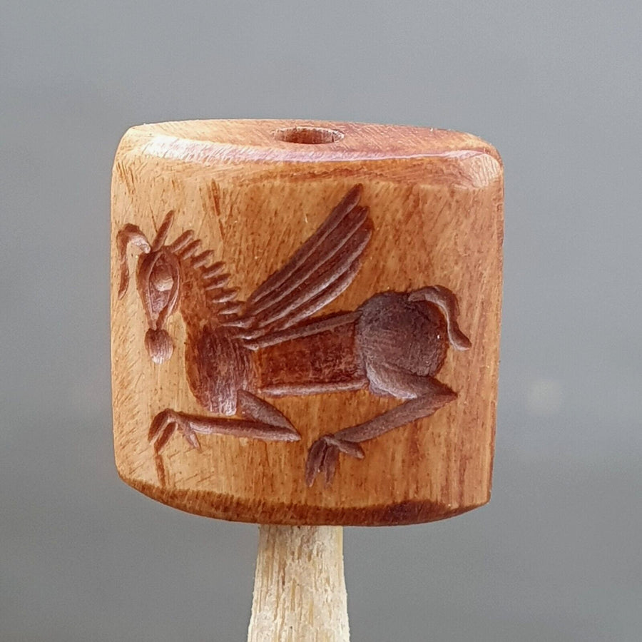 Antique vintage seal bead "mysterious animals intaglio stamp carving bne-5