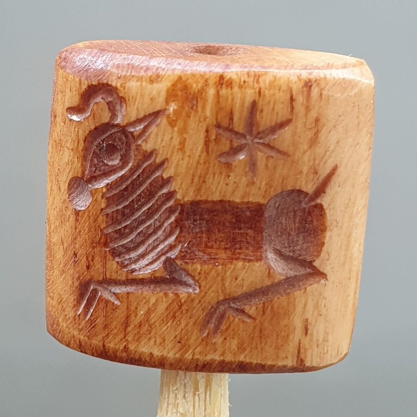 Antique vintage seal bead "mysterious animals intaglio stamp carving bne-5