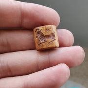 Antique vintage seal bead "mysterious animals intaglio stamp carving bne-5