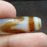 Soft skin tibetan bead old agate tiger teeth dzi pure amulet tibet eyes