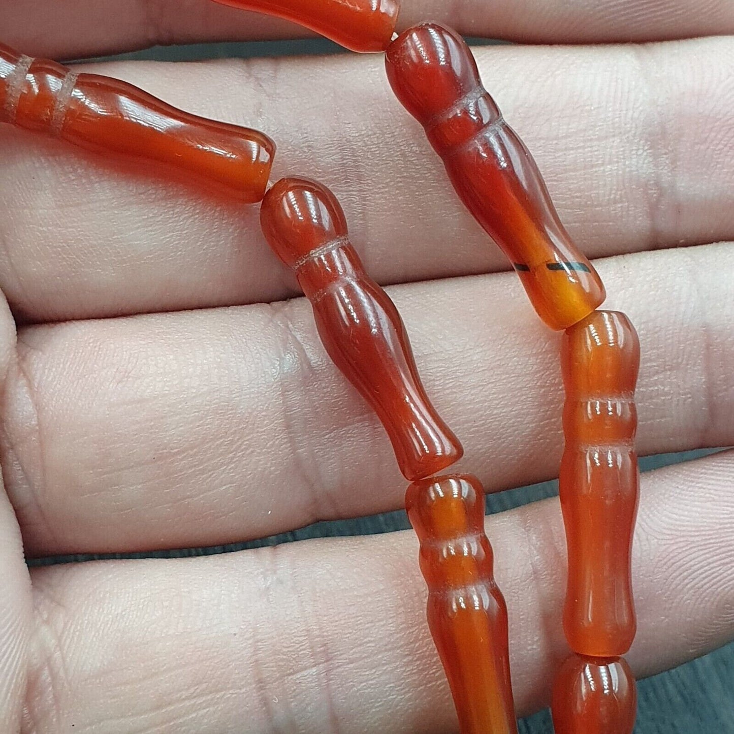 Carnelian african mali antique agate beads beaded strand Necklace
