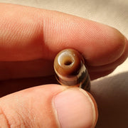 Original tibetan two eyes dzi bead,  pure cinnamon eyes agate