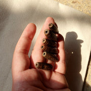 Lot 6 asian burmese antique pumtek petrified wood stone beads