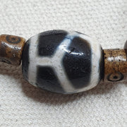 Protective lucky tibetan mix patterns agate dzi beads bracelet tbb-1