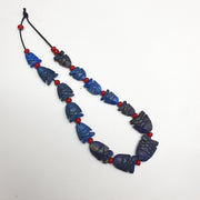 Lapis Lazuli Fish Amulets: Carved Stone Figurines, Set of 14