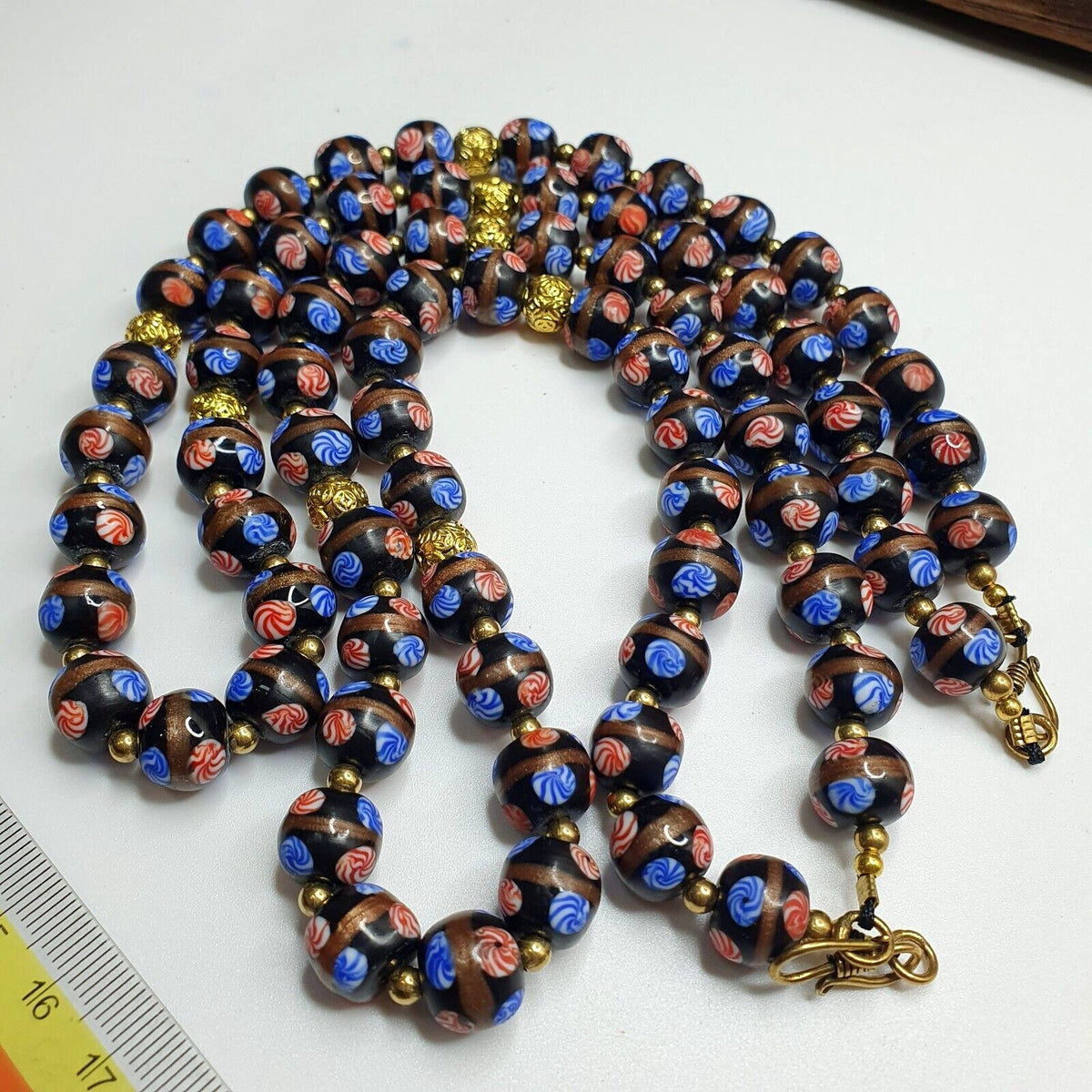 Murano style fancy art 12mm mate black aventurine glass beads strandGift