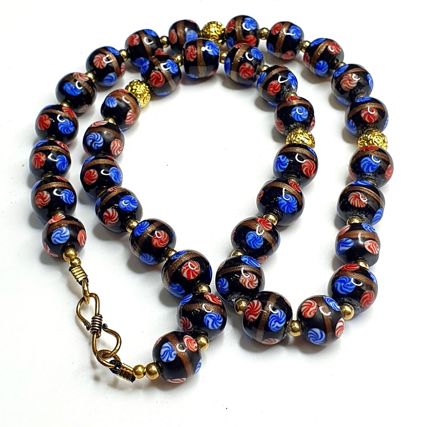 Vintage Millefiori Murano Style Glass Bead Necklace