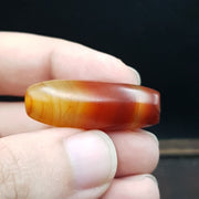 Antique Old Yemeni, Middle Eastern Agate Bead - Natural Red Haqeeq Amulet | Rare Pattern, 12-14mm