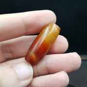 Antique Old Yemeni, Middle Eastern Agate Bead - Natural Red Haqeeq Amulet | Rare Pattern, 12-14mm