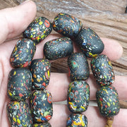 Vintage Venetian African Style Glass Beads Strand (15x20mm)