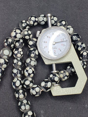 Venetian Inspired Beads, Vintage Skunk Inspired Thousand Eye Components, Handmade | Glass, Black | Mixed Sizes