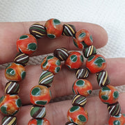 Vintage gabri eyes glass beads strand necklace.