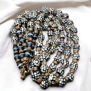 Black Skunk Venetian African Trade Beads Dotted Beads East Oasis Collection