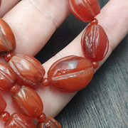 Rare old antique indo tibetan carnelian agate beads melon shape beads necklace