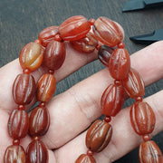 Rare old antique indo tibetan carnelian agate beads melon shape beads necklace