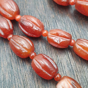 Rare old antique indo tibetan carnelian agate beads melon shape beads necklace