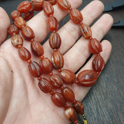 Rare old antique indo tibetan carnelian agate beads melon shape beads necklace