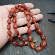 Rare old antique indo tibetan carnelian agate beads melon shape beads necklace