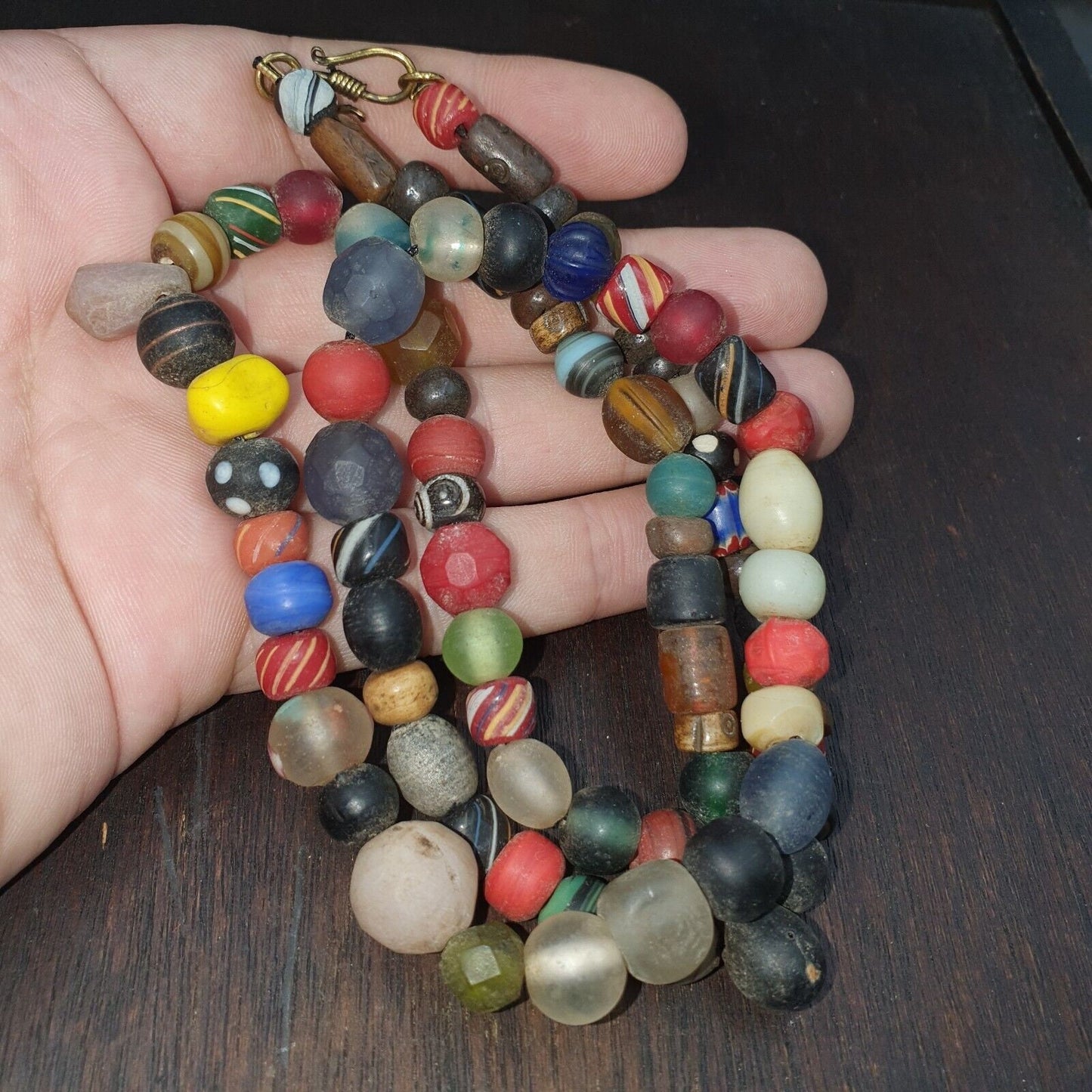 Old african glass beads strand  #mx-15Gift