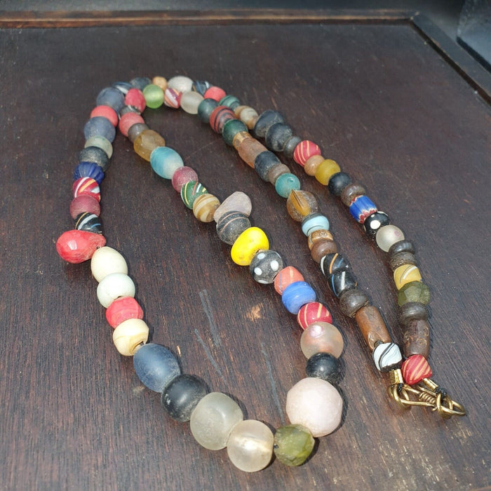 Old african glass beads strand  #mx-15Gift