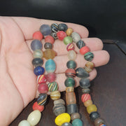 Old african glass beads strand  #mx-15.