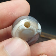Rare antique natural gray agate stone bead from india #gry-3