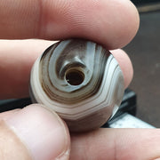 Rare antique natural gray agate stone bead from india #gry-2