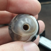 Rare antique natural gray agate stone bead from india #gry-2