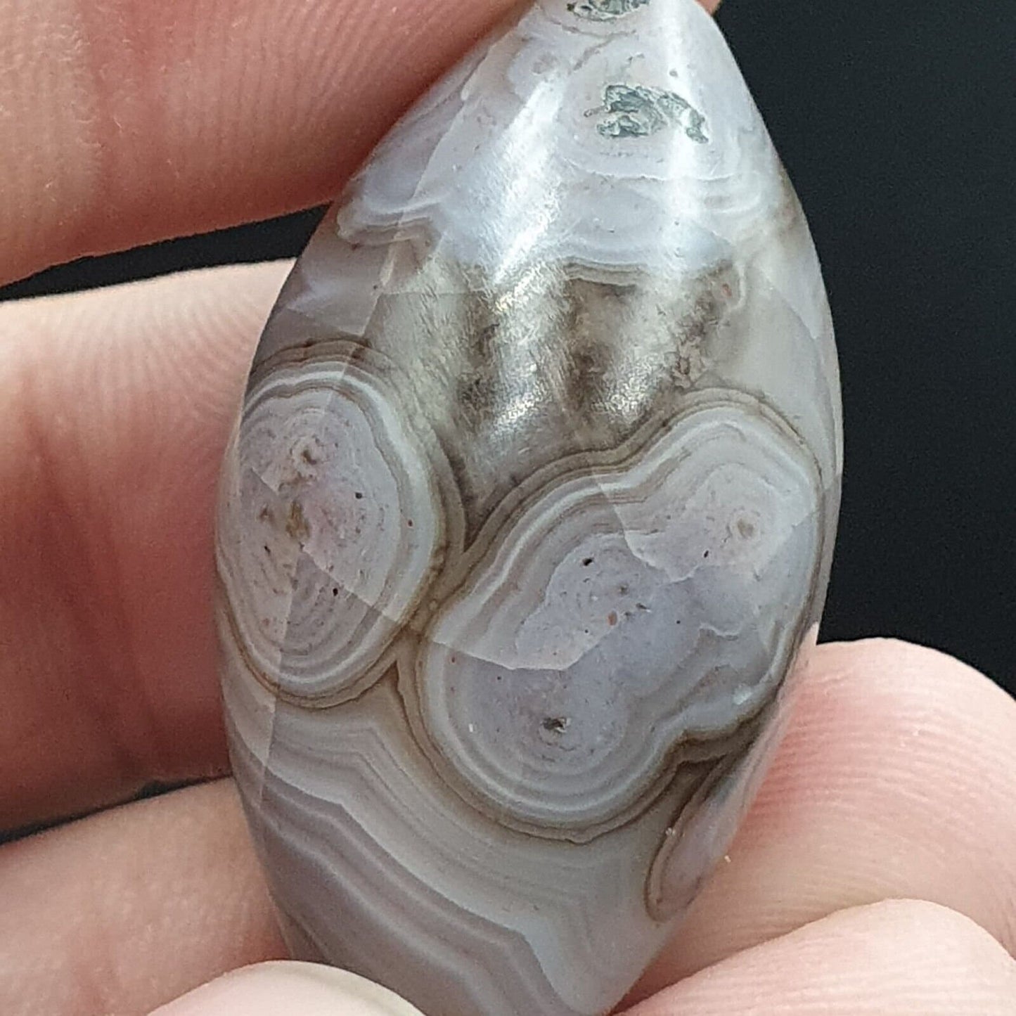 Rare antique natural gray agate stone bead from himalayas #gry-1