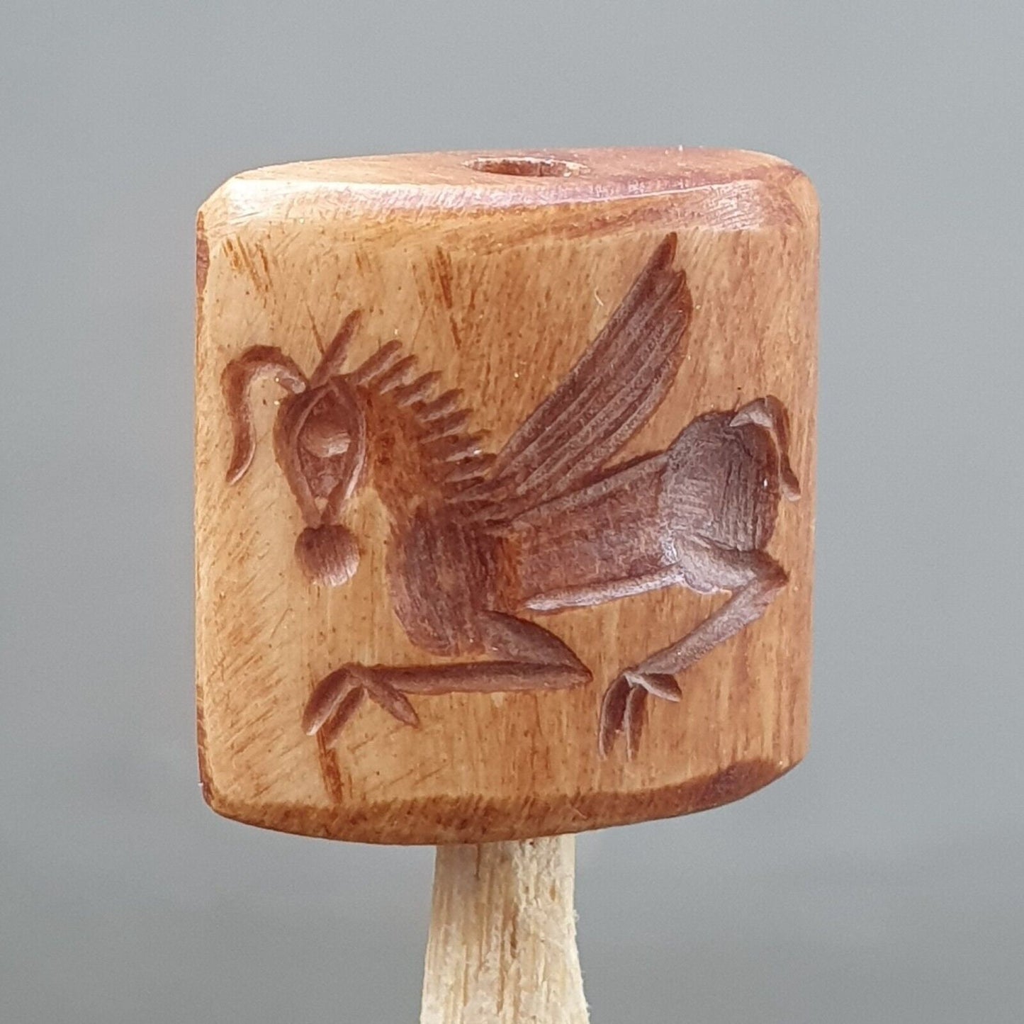 Antique vintage seal bead "mysterious animals intaglio stamp carving bne-5