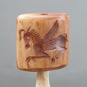 Antique vintage seal bead "mysterious animals intaglio stamp carving bne-5