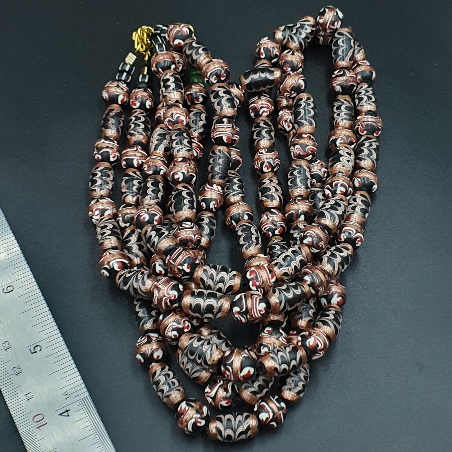 Vintage venerano art fancy beads 17x11mm aventurine glass beads necklaceGift