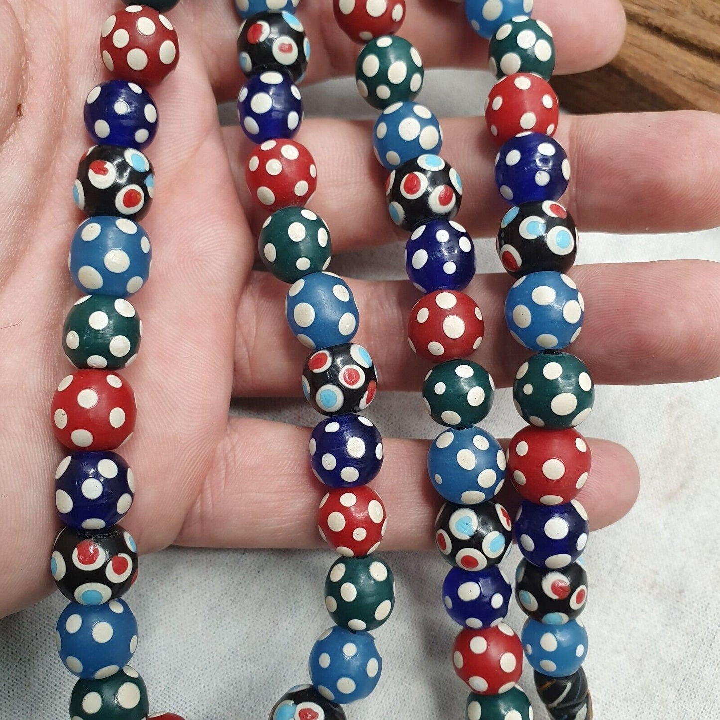 Venetian venetian inspired multicolor skunk beads necklace