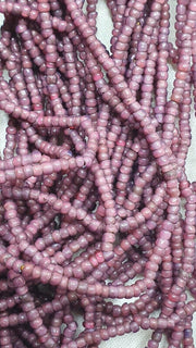 Antique vintage venetian pinkish white heart beads necklace