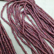 Antique vintage venetian pinkish white heart beads necklace