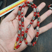 Vintage venerano art fancy feather venetian whiteheart 6mm beads necklace