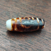 Rusted antique himalayan indo tibetan white agate dzi bead amulet  #3-5