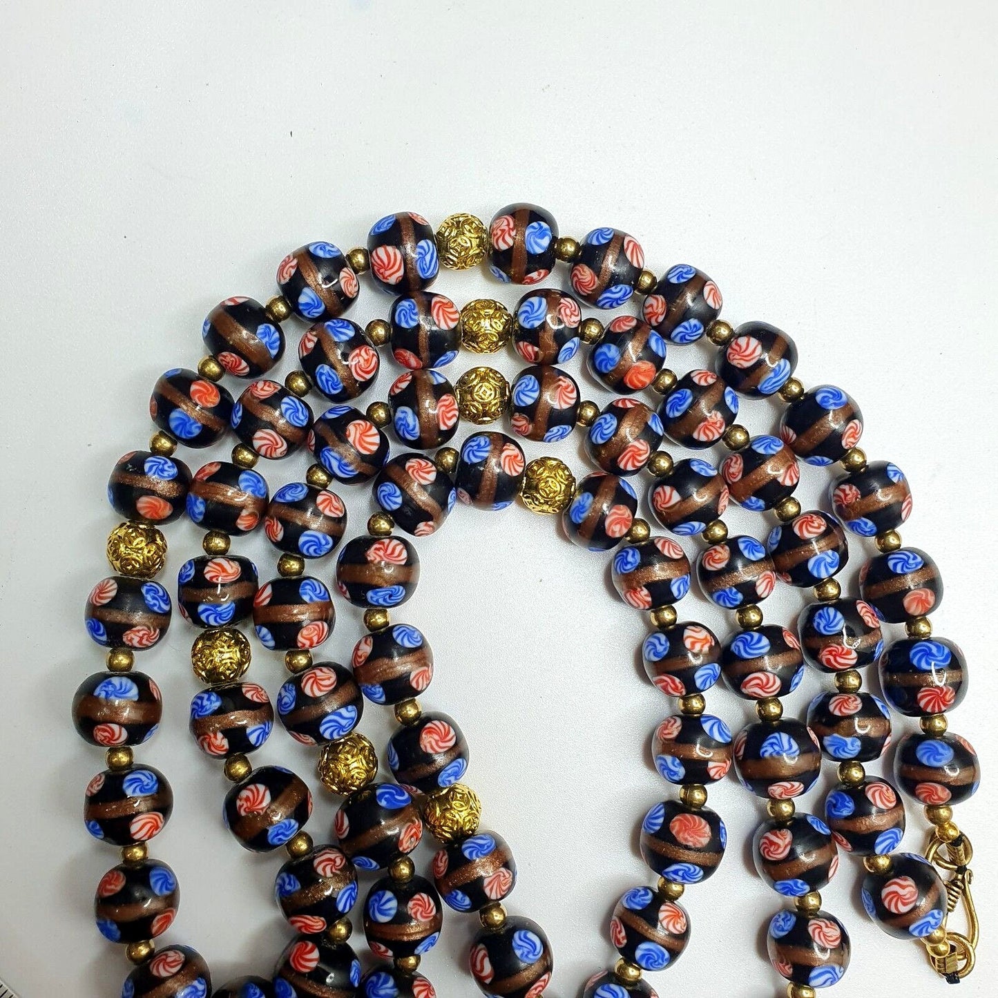 Murano style fancy art 12mm mate black aventurine glass beads strandGift