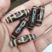 Lot 5 tibetan unique patterns eyes agate stone dzi bead amulet l5p