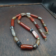 Indo Tibetan Yemeni, Antique Carnelian Strand, Tribal Trade Beads | Handmade Agate | Ancient Collectible