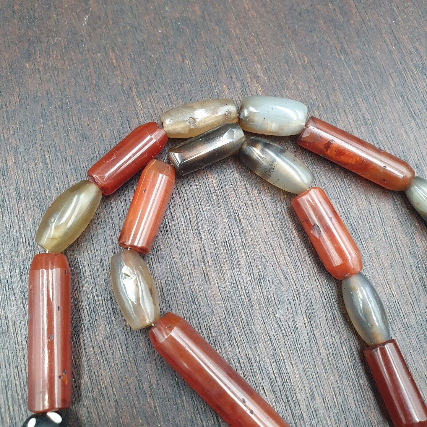 Antique combination of indo tibetan yemeni and african carnelian agate beads
