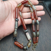 Indo Tibetan Yemeni, Antique Carnelian Strand, Tribal Trade Beads | Handmade Agate | Ancient Collectible