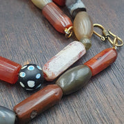 Indo Tibetan Yemeni, Antique Carnelian Strand, Tribal Trade Beads | Handmade Agate | Ancient Collectible
