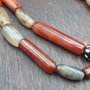 Indo Tibetan Yemeni, Antique Carnelian Strand, Tribal Trade Beads | Handmade Agate | Ancient Collectible