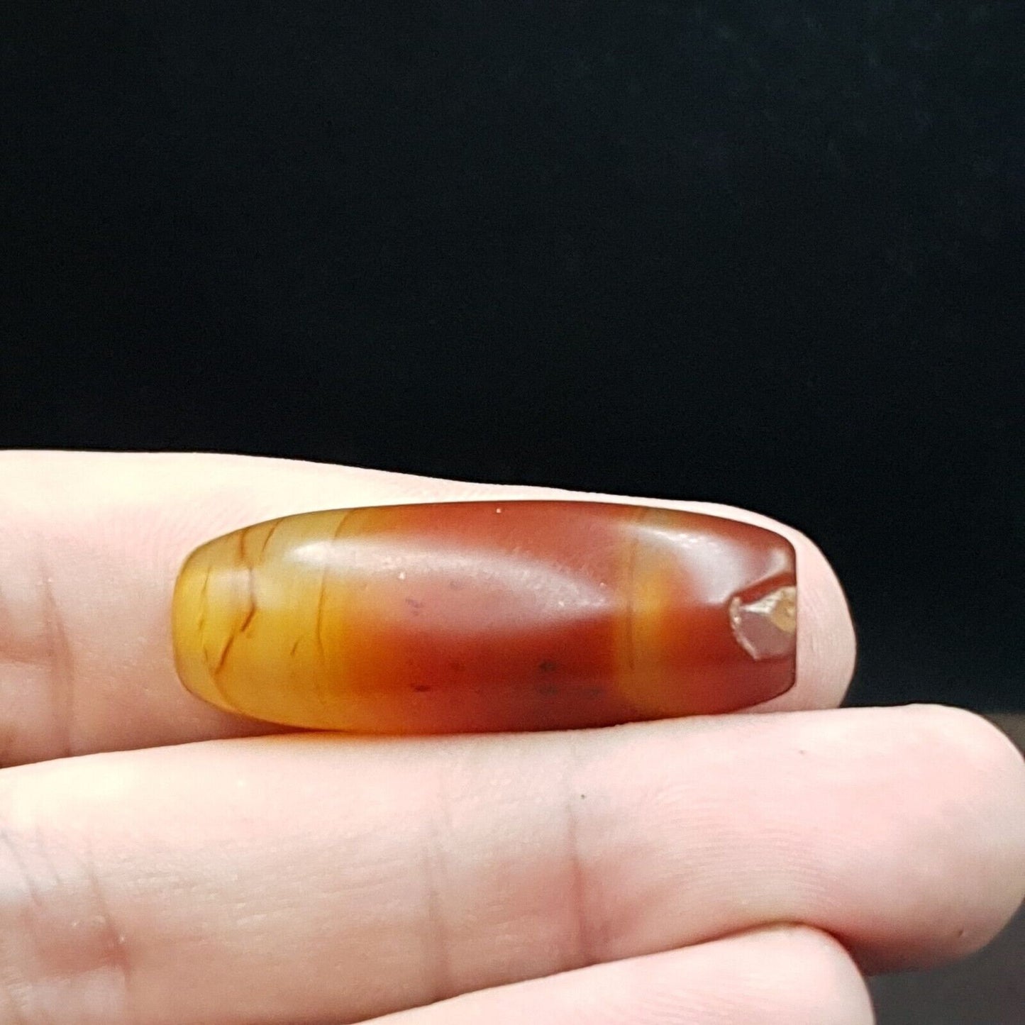 Antique old yemeni red agate middle eastern african agate bead afrd-2
