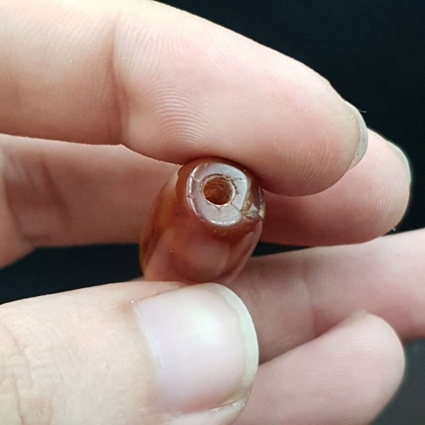 Antique old yemeni red agate middle eastern african agate bead afrd-2