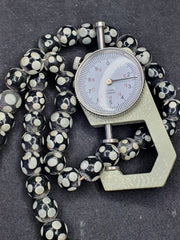 Venetian Inspired Beads, Vintage Skunk Inspired Thousand Eye Components, Handmade | Glass, Black | Mixed Sizes