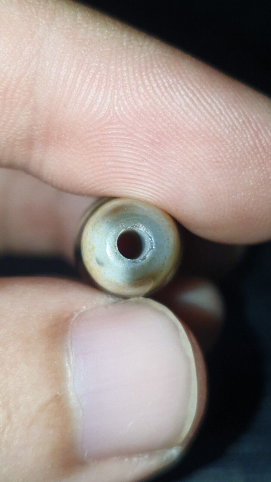 Himalayan Agate Dzi Bead: Indo Tibetan 2-Eye Amulet