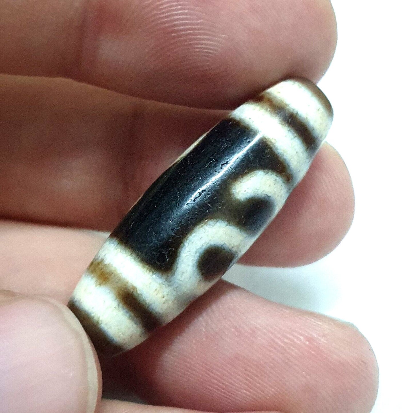 Nepalese indo tibetan vintage agate stone dzi amulet shd-s